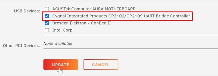 Unraid USB Devices Setting